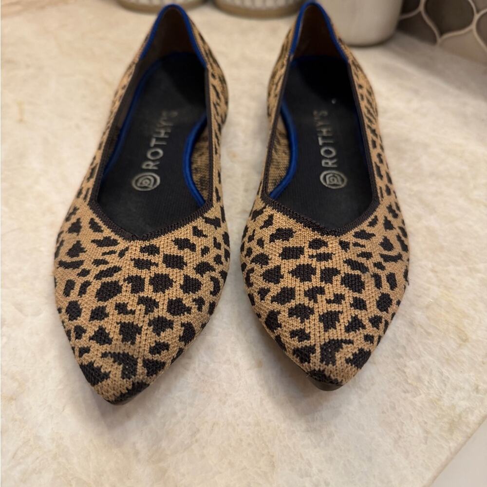 Rothy's The Point animal print pointed Flats sz 9